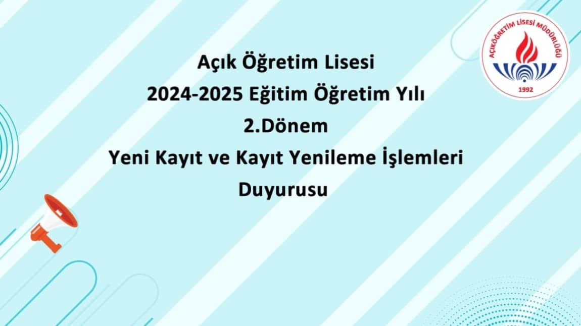 AÇIK LİSE VE AÇIK ORTAOKUL SINAV DUYURUSU 